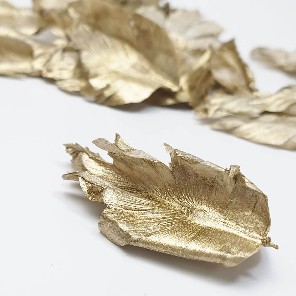 Gold tulip feather for potpourri ingredient or biodegradable confetti and decoration