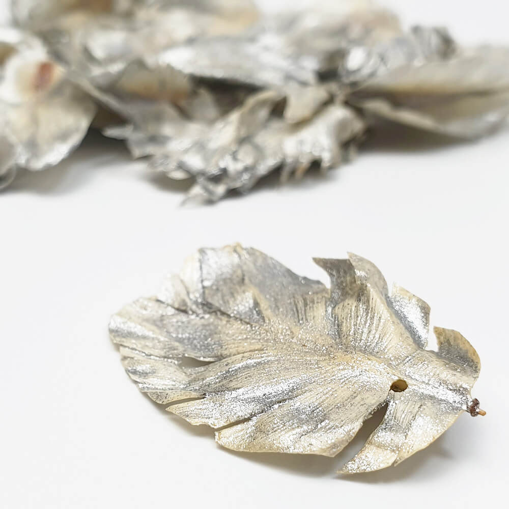 Shiny Silver tulip feather for potpourri ingredient or biodegradable confetti and decoration